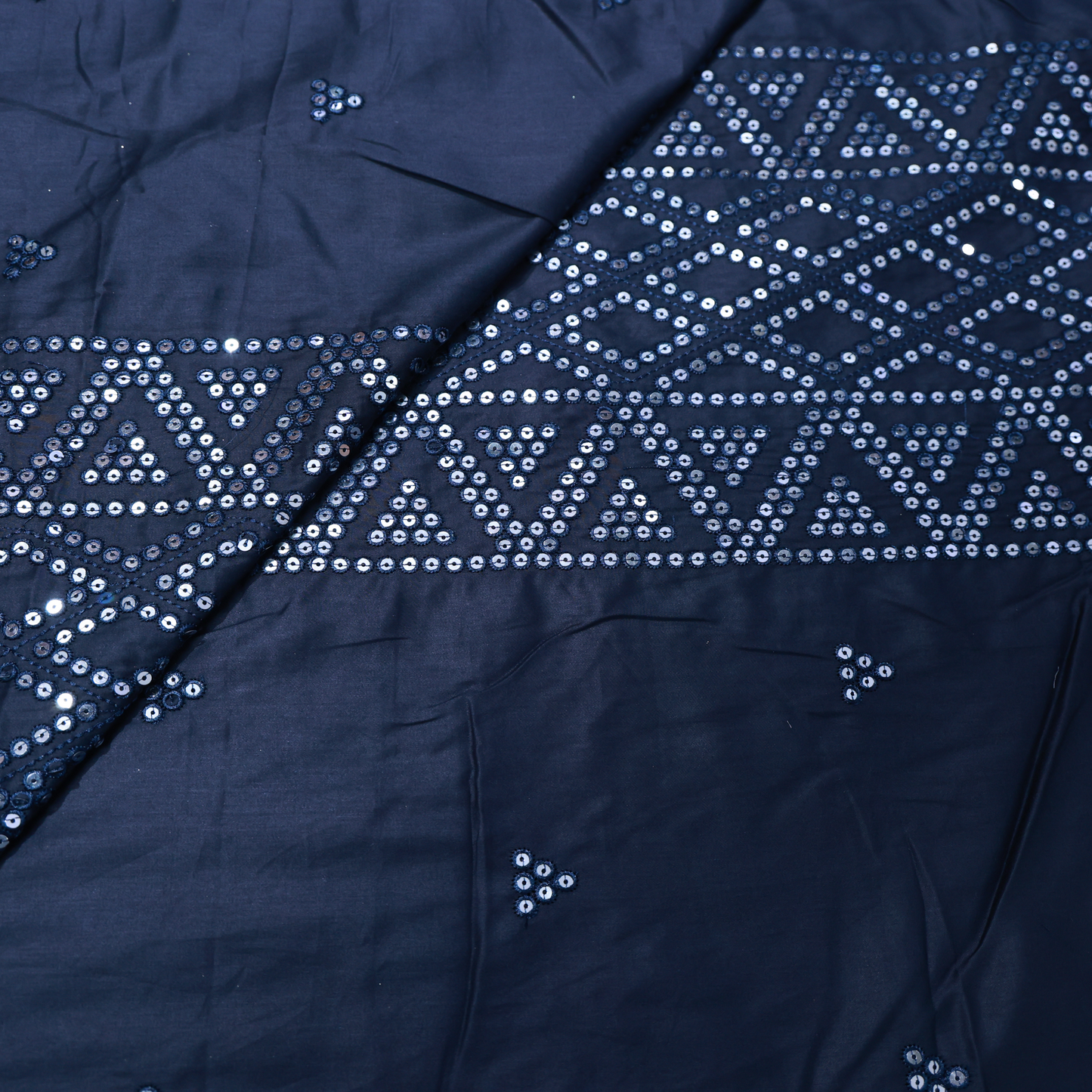 COTTON BLUE EMBROIDERD KURTA FABRIC
