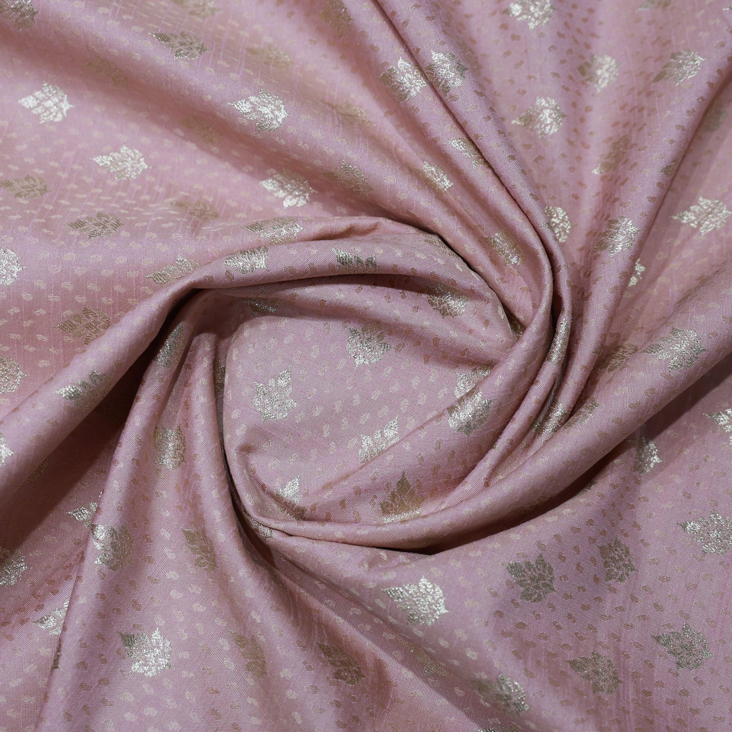 RAW SILK PEACH PRINTED FABRIC