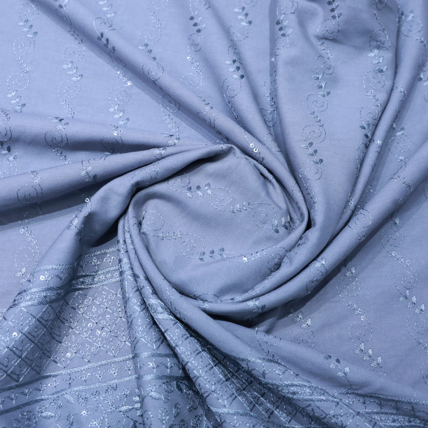GREY EMBROIDERD KURTA FABRIC