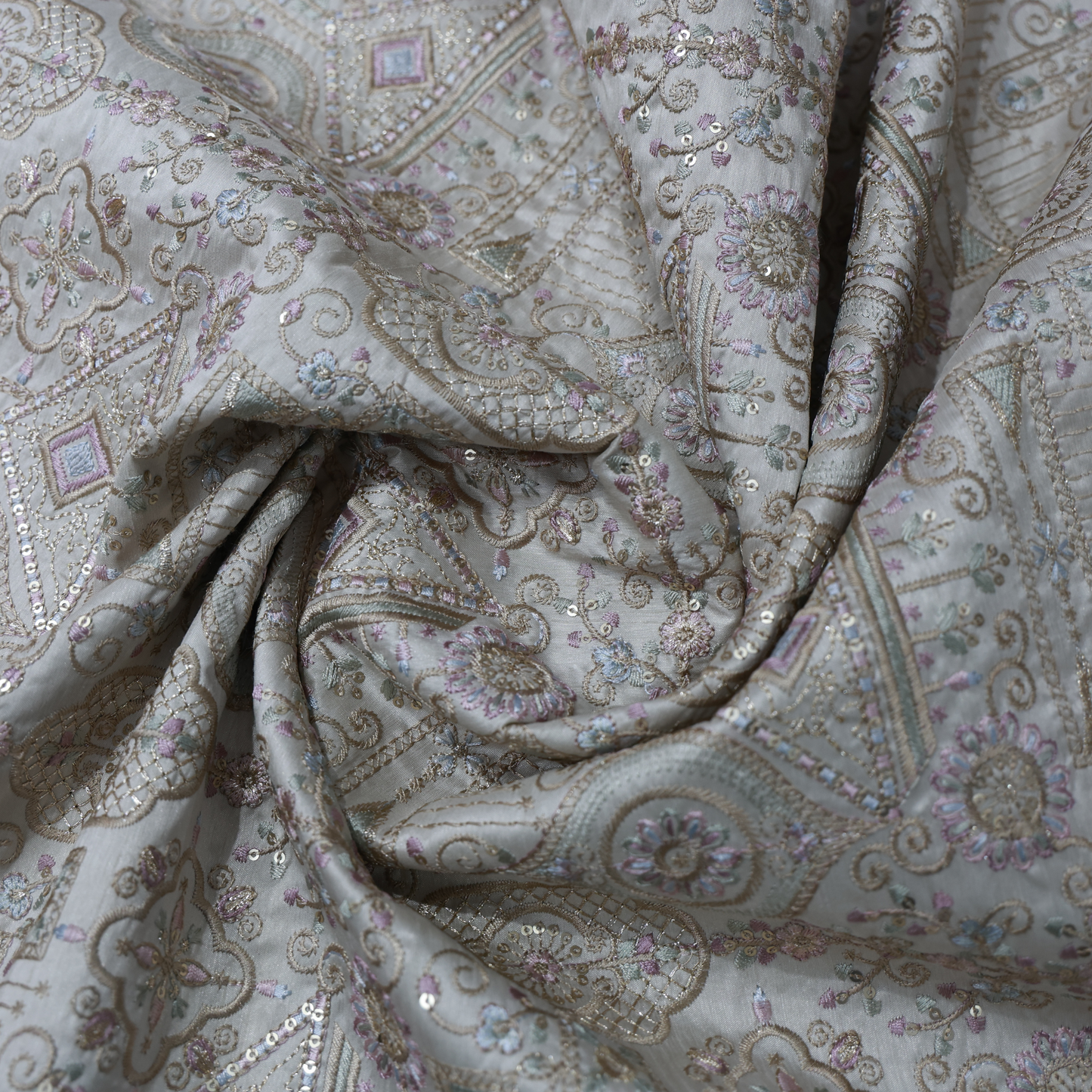 BEIGE EMBROIDERD SHERWANI FABRIC