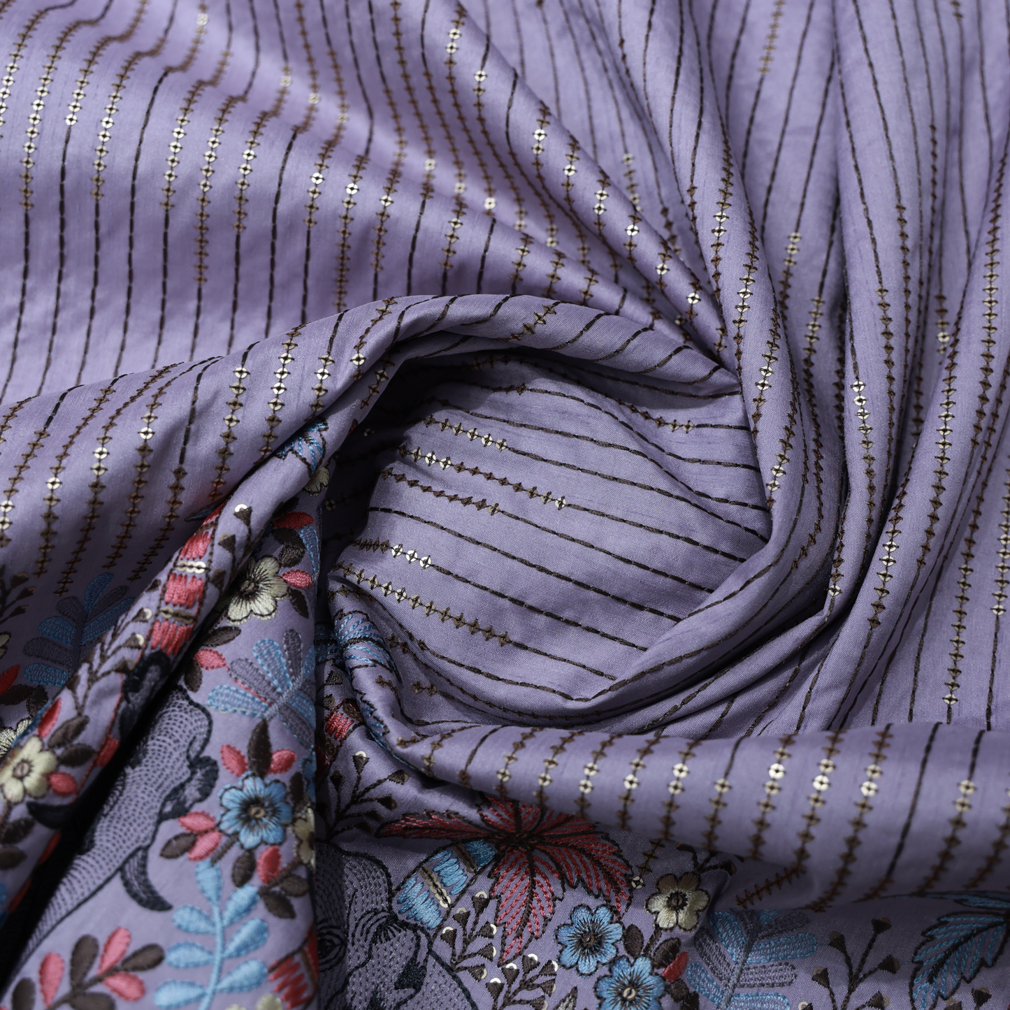 ABSOLUTO PURPLE EMBROIDERD INDOWESTERN/KURTA FABRIC