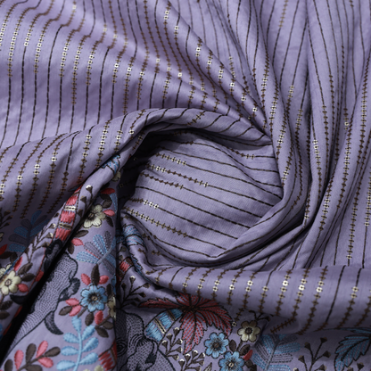 ABSOLUTO PURPLE EMBROIDERD INDOWESTERN/KURTA FABRIC