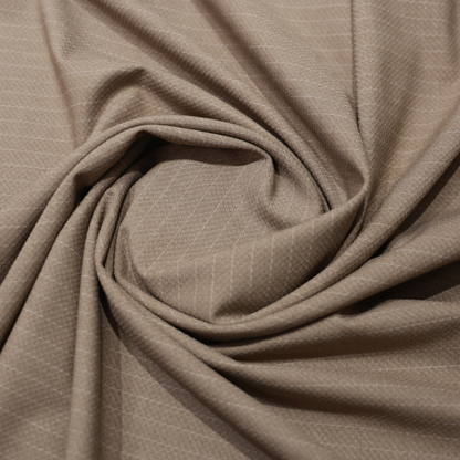 D&J LYCRA BROWN STRIPED SUITING