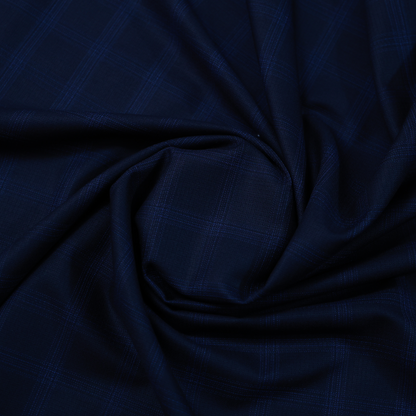 ITALIAN CHANNEL BLUE CHECKS SUITINGS
