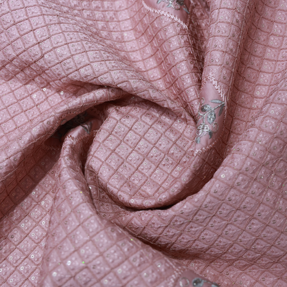 PINK EMBROIDERD SHERWANI FABRIC