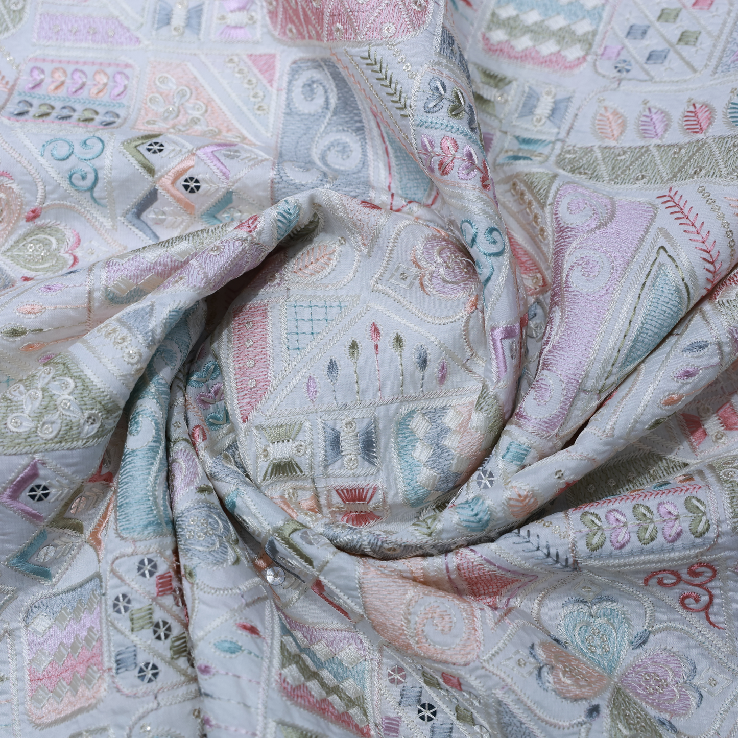 ABSOLUTO  LIGHT PINK EMBROIDERED FABRIC