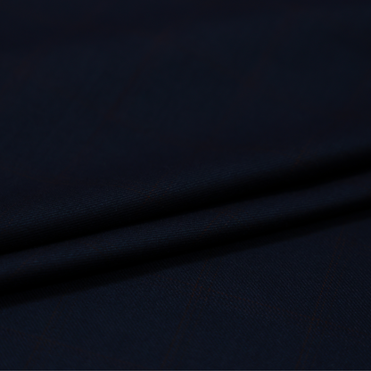 RAYMOND SUPREMO WOOL BLENDED BLUE WITH RED CHECKS SUITING