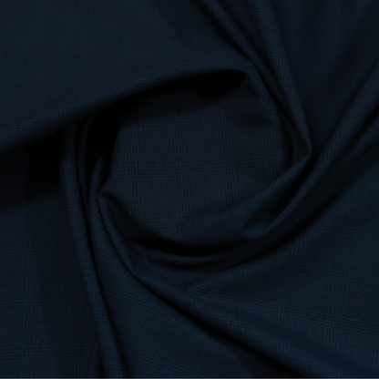 RAYMOND BONANZA NAVY BLUE CHECKS SUITING