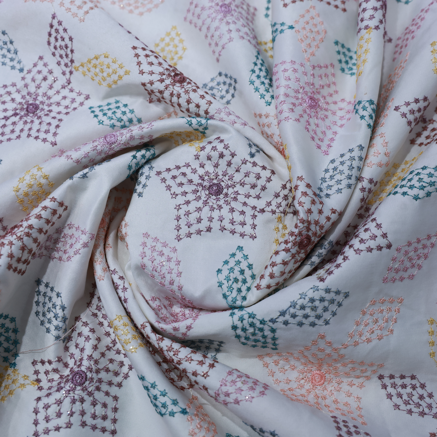 EMROIDERD MULTI COLOR EHTNIC WEAR FABRIC