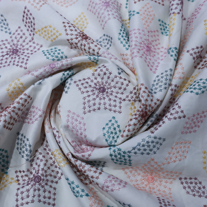 EMROIDERD MULTI COLOR EHTNIC WEAR FABRIC