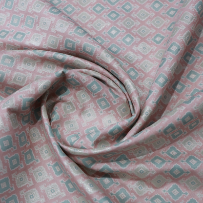 D&J PEACH MULTI COLOR PRINT  FABRIC