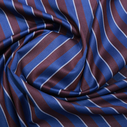 SAVILLE & YOUNG WOOL BLENDED BLUE STRIPS SUITING